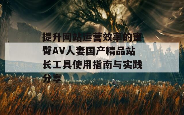 提升网站运营效率的蜜臀AV人妻国产精品站长工具使用指南与实践分享
