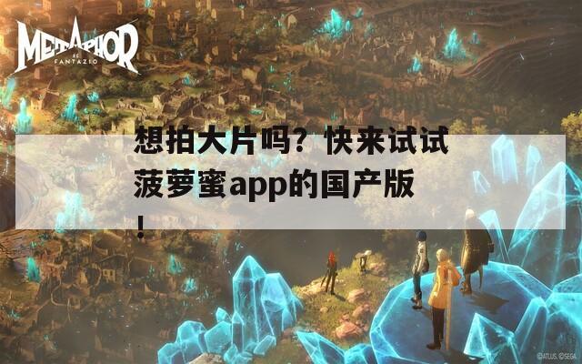 想拍大片吗？快来试试菠萝蜜app的国产版！