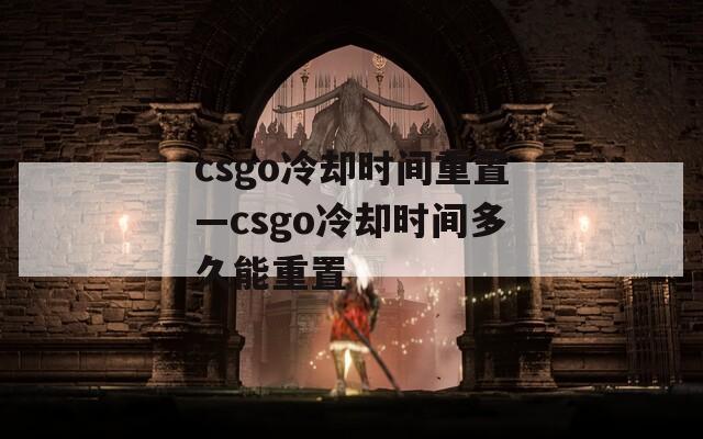 csgo冷却时间重置—csgo冷却时间多久能重置