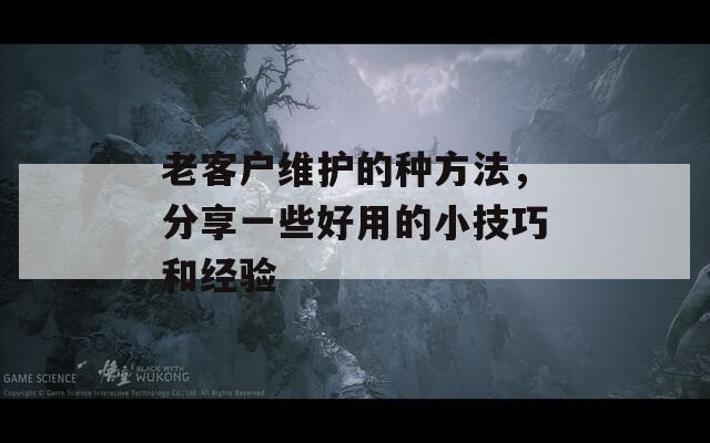 老客户维护的种方法，分享一些好用的小技巧和经验
