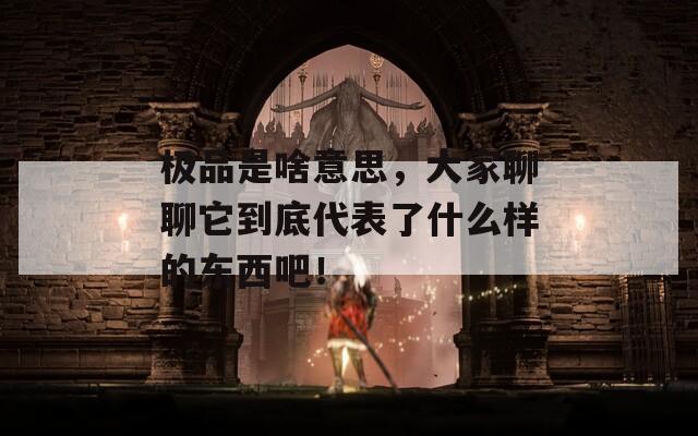 极品是啥意思，大家聊聊它到底代表了什么样的东西吧！
