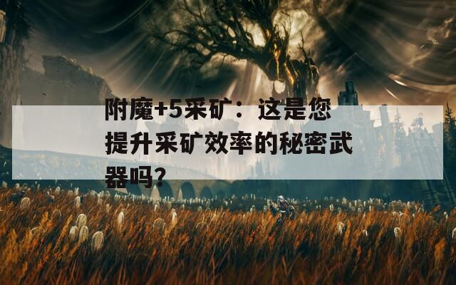 附魔+5采矿：这是您提升采矿效率的秘密武器吗？