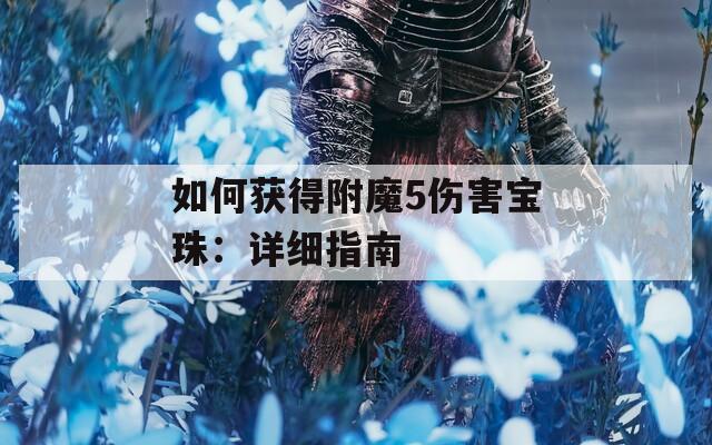 如何获得附魔5伤害宝珠：详细指南