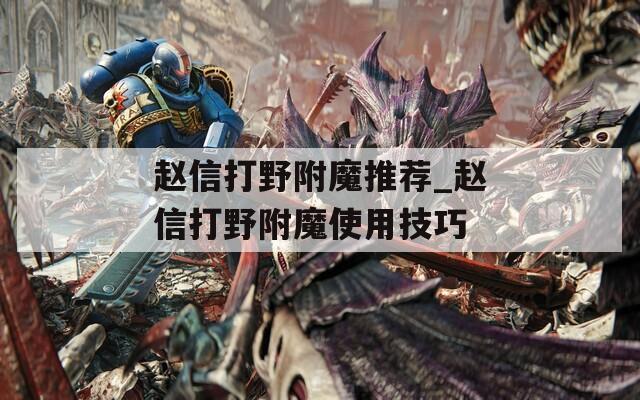 赵信打野附魔推荐_赵信打野附魔使用技巧