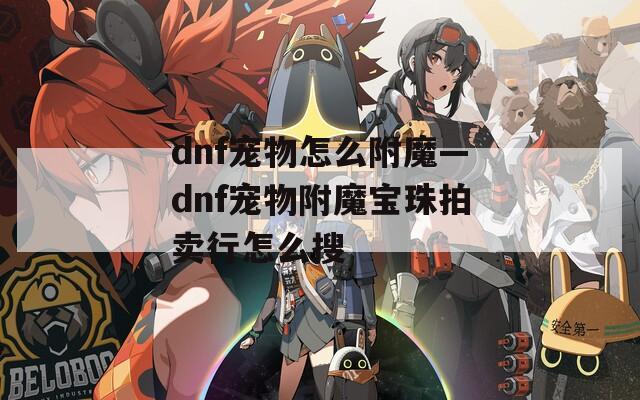 dnf宠物怎么附魔—dnf宠物附魔宝珠拍卖行怎么搜